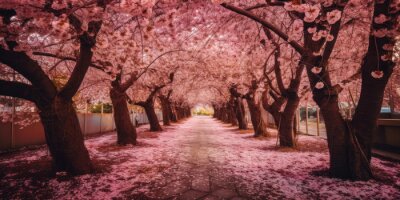 Obraz Aleja Kwitnącej Wiśni Sakura