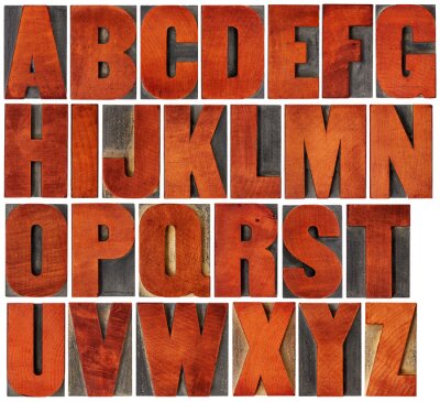 Obraz Alfabet jako drewniane litery
