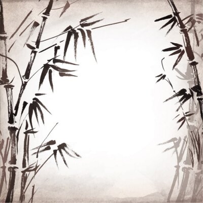 Obraz Chińskie malarstwo akwarelowe bambus