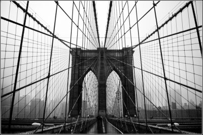 Obraz Czarno-biały widok na Most Brookliński
