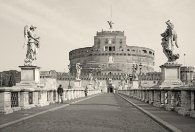 Obraz Czarno-biały widok na Rzym