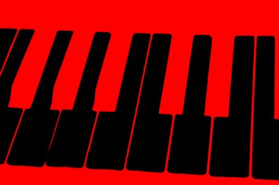 Obraz Czarno-czerwone klawisze instrumentu