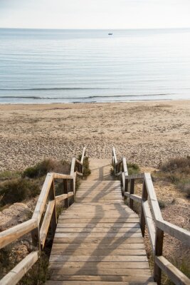 Obraz Drewniane schody na plażę
