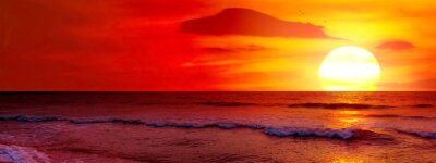 Obraz Fantastyczny zachód słońca nad oceanem