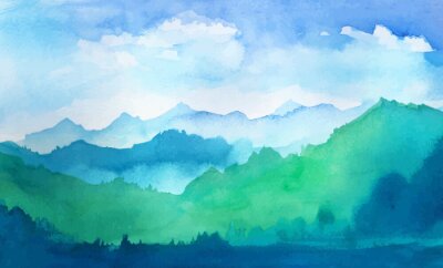 Obraz Góry malowane farbą wodną