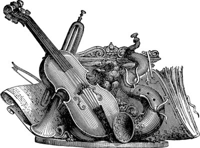 Obraz Grafika retro z instrumentami