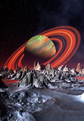 Obraz Grafiki fantasy z Saturnem