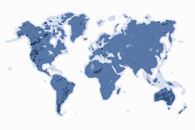 Obraz Granatowa mapa świata