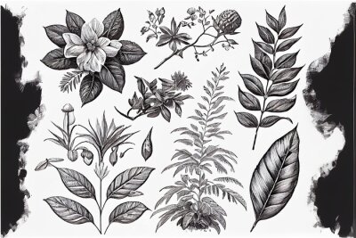 Obraz Ilustracja botaniczna w stylu vintage