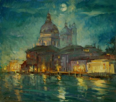 Obraz Impresjonizm noc w Wenecji