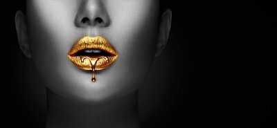 Obraz Kobieta o złotych ustach