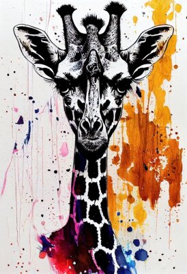 Obraz Kolorowa żyrafa
