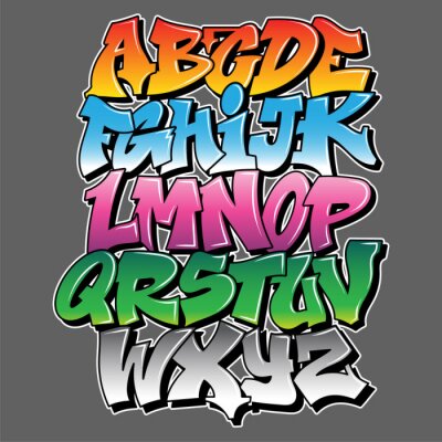 Obraz Kolorowe litery w stylu graffiti
