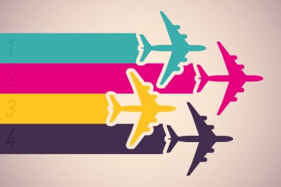 Obraz Kolorowe samoloty gafika