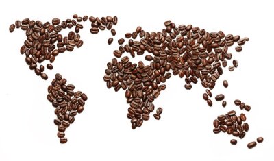 Obraz Kontynenty z ziaren kawy