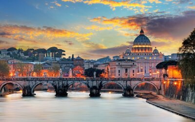Obraz Krajobraz Rzymu o zachodzie słońca