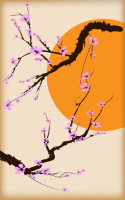 Obraz Kwitnąca wiśnia w Japonii
