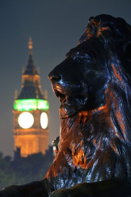 Obraz Londyn posąg lwa