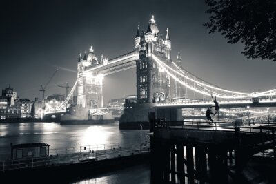 Obraz Londyn Tower Bridge nocą