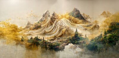 Obraz Majestatyczne złote góry