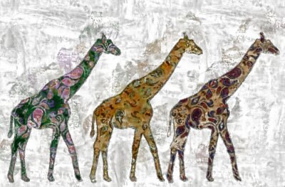 Obraz Malowidło z żyrafami