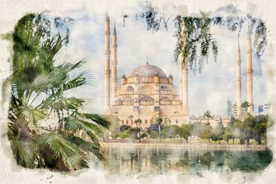 Obraz Malownicza koncepcja meczetu w Adanie