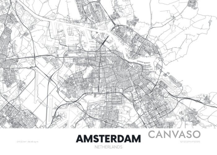 Obraz Mapa holenderskiego miasta Amsterdam