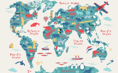 Obraz Mapa świata dla dzieci