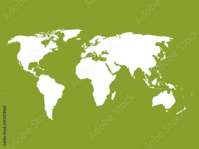 Obraz Mapa świata na zielonym tle