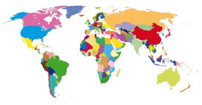 Obraz Mapa świata w intensywnych kolorach