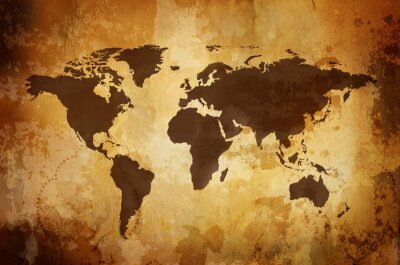 Obraz Mapa świata w starym stylu