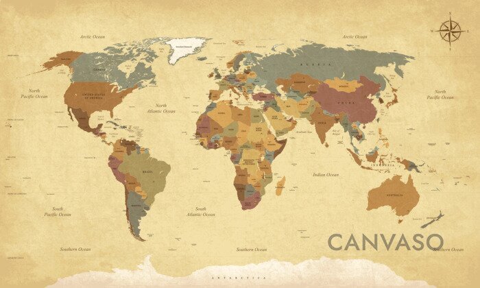 Obraz Mapa świata w stylu vintage