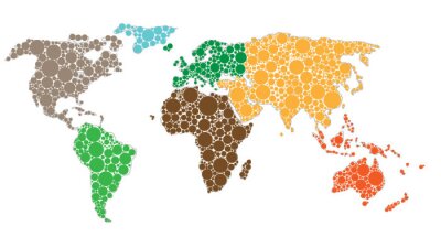 Obraz Mapa świata z kółek