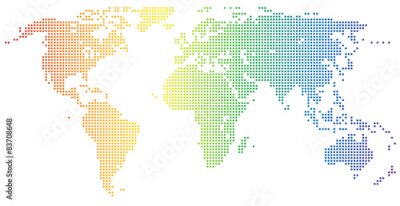 Obraz Mapa świata z kolorowych kropek