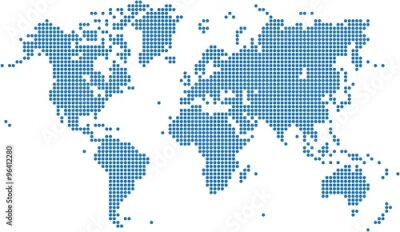 Obraz Mapa świata z niebieskich kropek