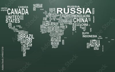 Obraz Mapa świata z typografią