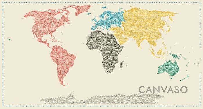Obraz Mapa świata ze słów