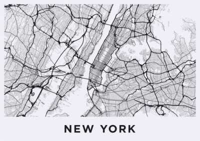 Obraz Mapa z drogami Nowego Jorku
