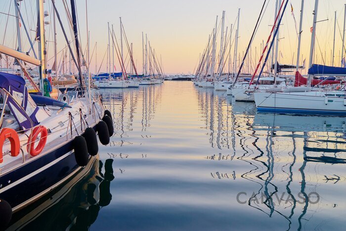 Obraz Marina o zachodzie słońca