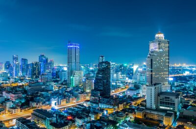 Miasto Bangkok nocą