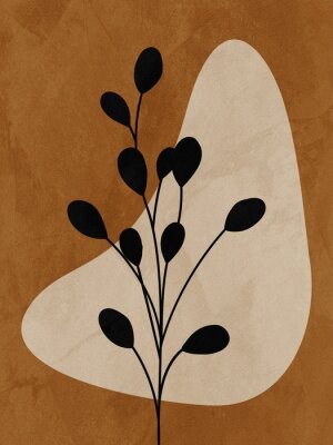 Obraz Minimalistyczna czarna roślinka