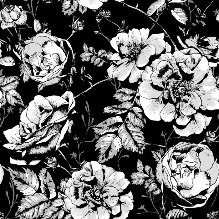 Obraz Monochromatyczny floralny deseń