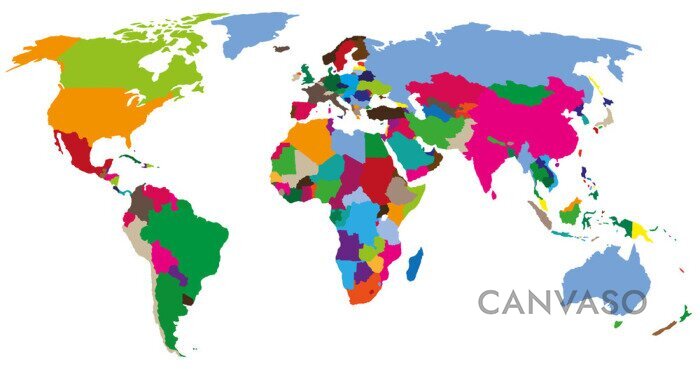 Obraz Neonowa mapa świata