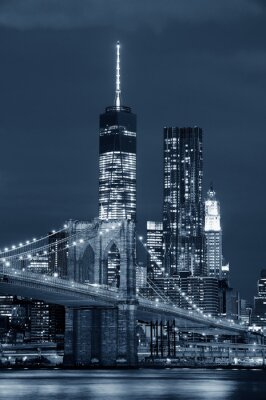 Obraz Nowy Jork nocą drapacze chmur