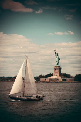 Obraz NY Statua Wolności i statek