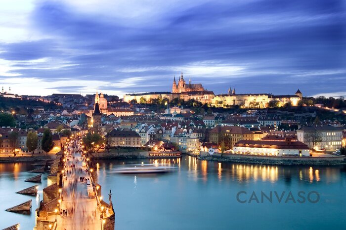 Obraz Oświetlone miasto nad ranem