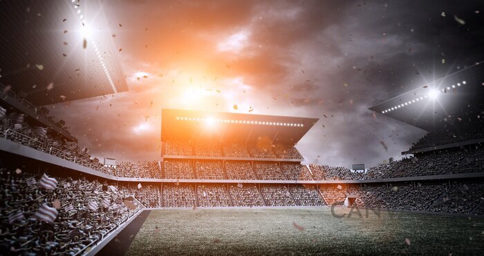 Obraz Oświetlony stadion piłkarski