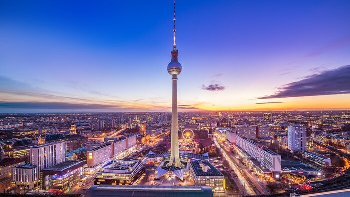 Obraz Panorama Berlina o zmierzchu