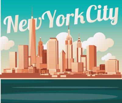 Obraz Panorama Nowego Jorku w stylu vintage
