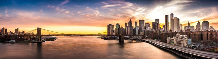 Obraz Panorama przejście przez Brooklyn Bridge